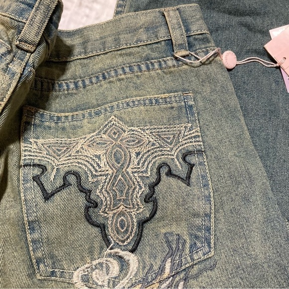 FANCY COLLECTION JEANS dirty wash women’s boot cut flare Vintage Y2K size 29 NWT - Picture 11 of 14